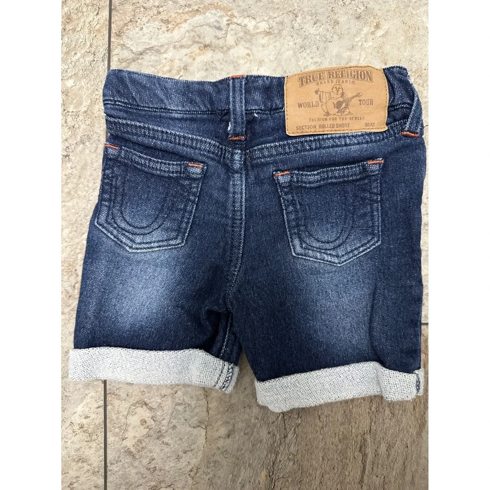 True Religion Jean Shorts Toddler Size 18M Lightly Distressed Adjustable Waist